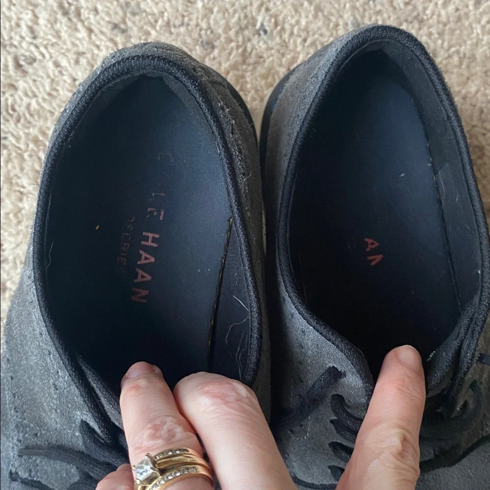 Cole Haan gray suede oxfords
